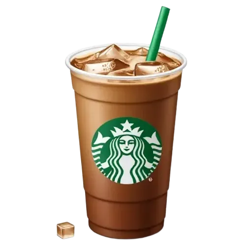 Starbuck ice coffee with ice cubes
