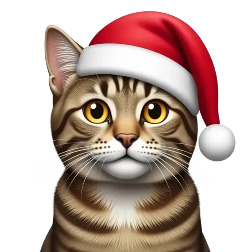 Cat wearing Christmas hat