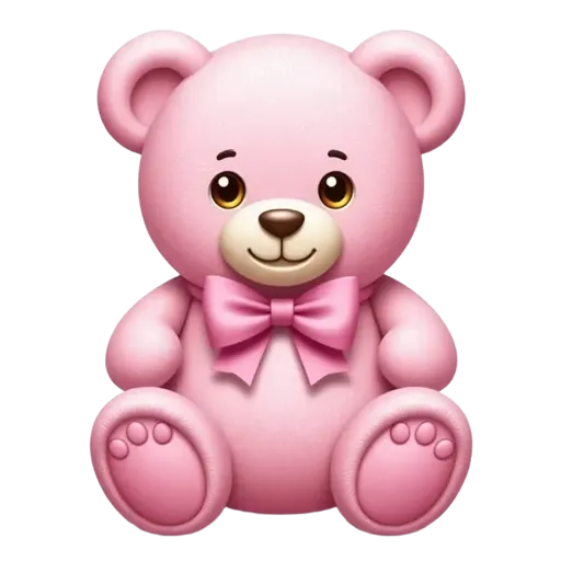 light pink cute teddy bear bow