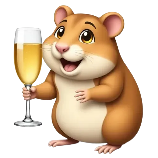 Hamster with a Champagner Glas