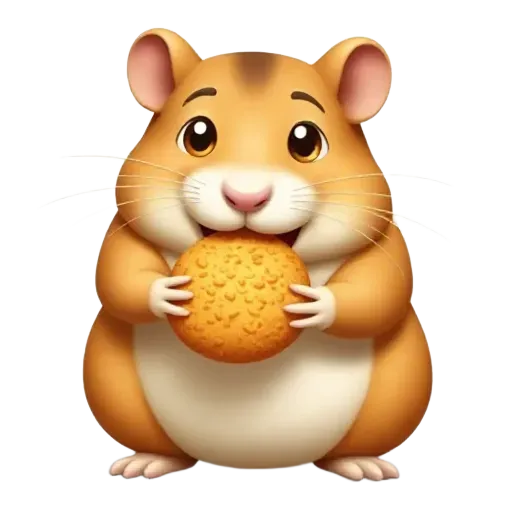 Hamster eating chicken nuggeta