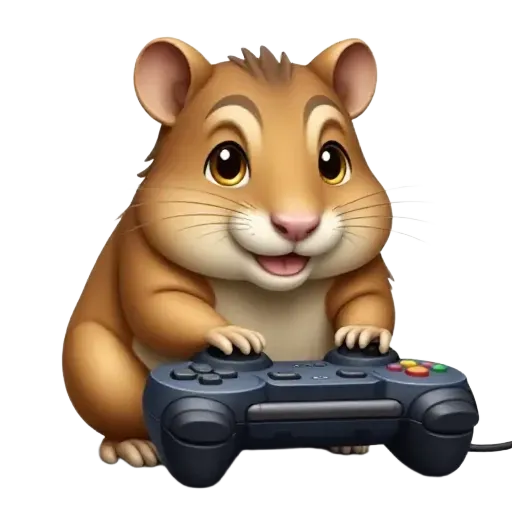 hamster playing games on console