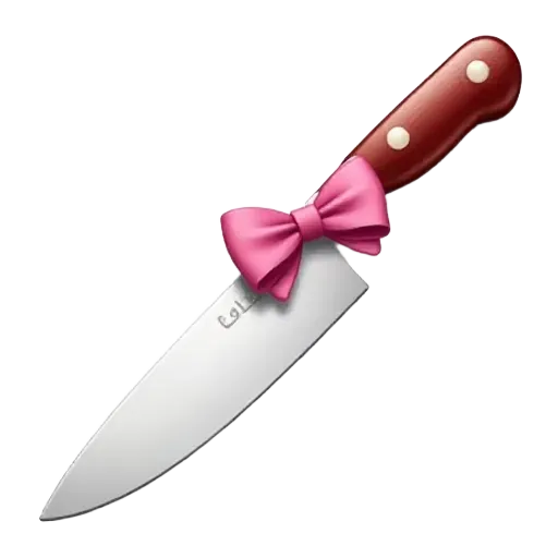 Knife with a pink bow on it