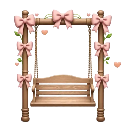 delicate swing adorned with bows