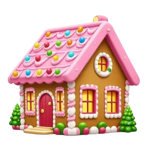 Pink gingerbread house