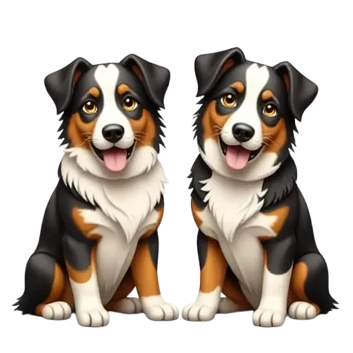 two australian shepherd dogs