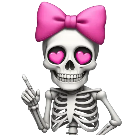 Cute skeleton w pink bow