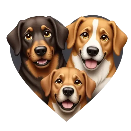 heart made of dogs