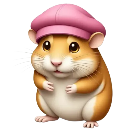 Hamster med rosa hatt