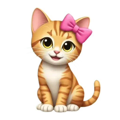 cat with pink bow