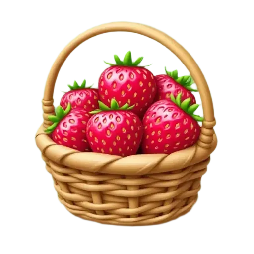pink strawberries in a cute basket